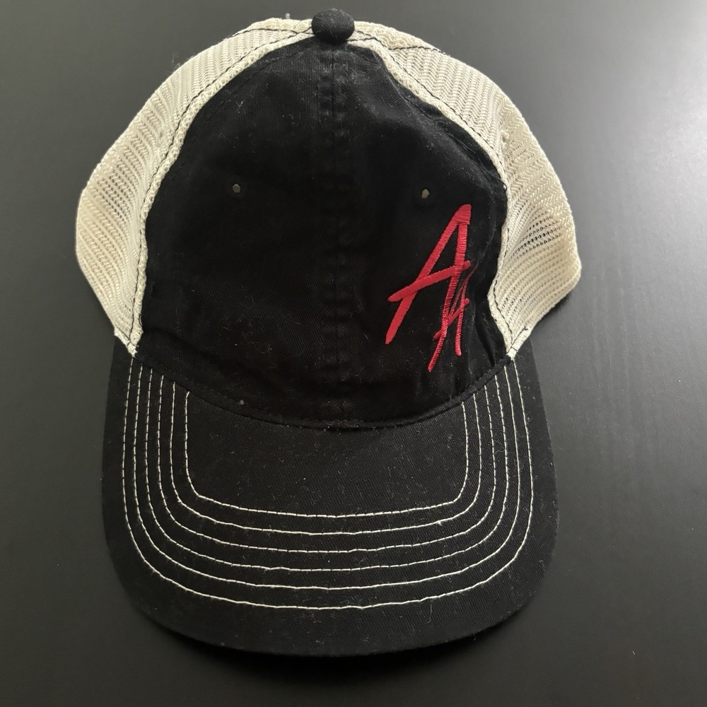 AA Embroidered Logo Mesh Back Trucker‎ Hat Black / Cream Mesh Back OSFM ZKAPZ